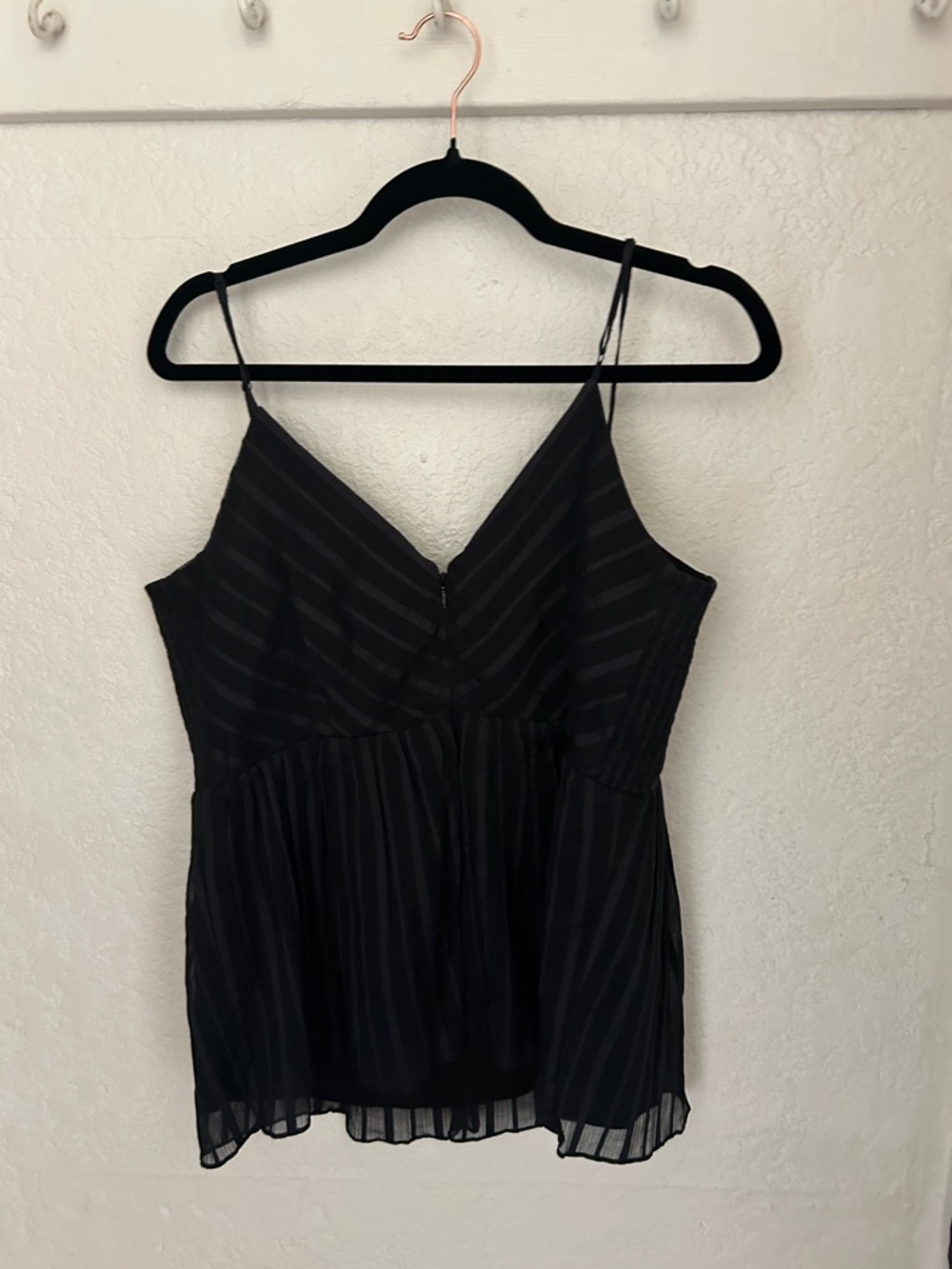 Club Monaco Black Pleated Striped Cami - Picture 3 of 3